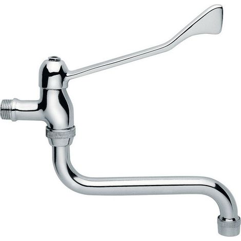 Rubinetto per lavabo a parete con leva clinica in ottone finitura cromata - Idral 02010/DC (1/5)