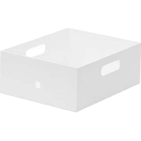 Boîte de rangement multifonctionnelle en plastique avec double poignée pour fournitures de bureau et autres articles divers. (1/5)