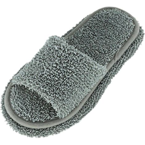 Pantoufles de Nettoyage, Chaussons Serpillères Peep Toe Amovibles , Sandales de Nettoyage de Sol Réutilisables, Chaussures de Nettoyage Ménager Lavables pour Saleté Cheveux Nettoyeur pour le Plancher (1/5)