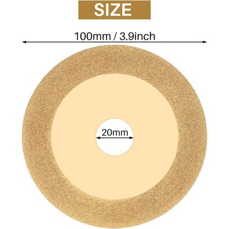 Disque Diamant 100mm Pour Coupe Affûtage Roue Meule Dore (1/4)