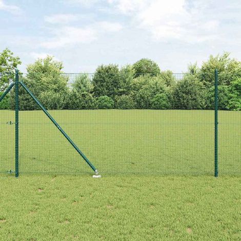 Zaunpfosten Grün 50 x 1,2 m (19 x 19 mm Netz) Stahl und PVC