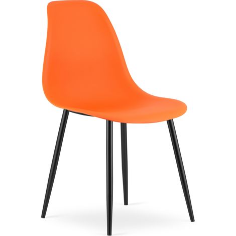 WAT-Stuhl, orange/schwarze Beine, 1 Stück (1/5)