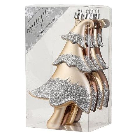 BOX ALBERI ORO E GLITTER ARGENTO