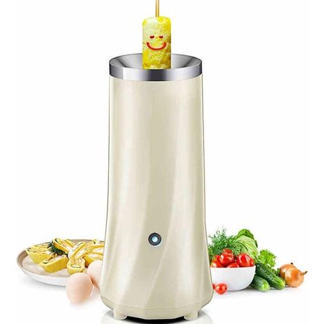 Máquina automática para hacer rollitos de huevo, Cocedor eléctrico de huevos y tortillas, Acero inoxidable 304, Blanco/Acero inoxidable (1/5)