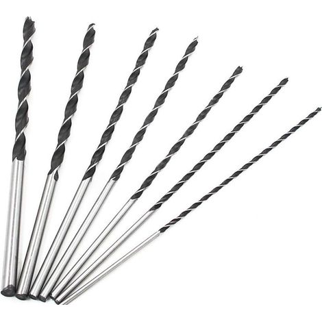 Foret hélicoïdal Extra long 300mm, ensemble d'outils de 7 pièces en acier trempé à haute teneur en carbone 4-10mm pour le perçage du bois (1/5)