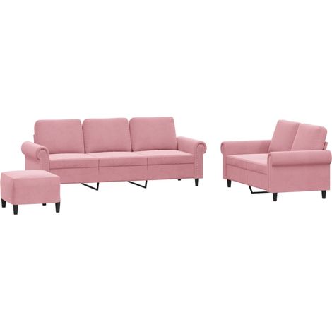 Maison Exclusive - Set di Divani 3 pz con Cuscini rosa in Velluto
