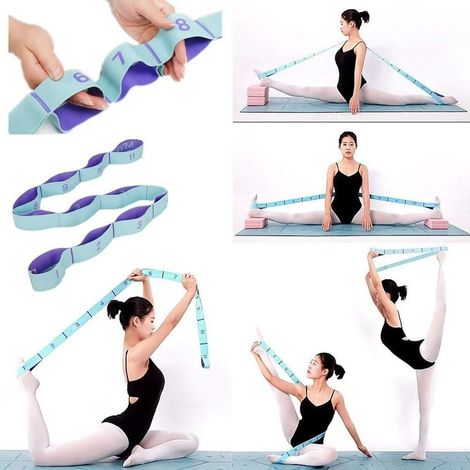 Stretchband – Elastisches Band mit 11 Schlaufen für Yoga, Pilates und Rehabilitation – 240 cm × 5 cm – 1 Stück (1/5)