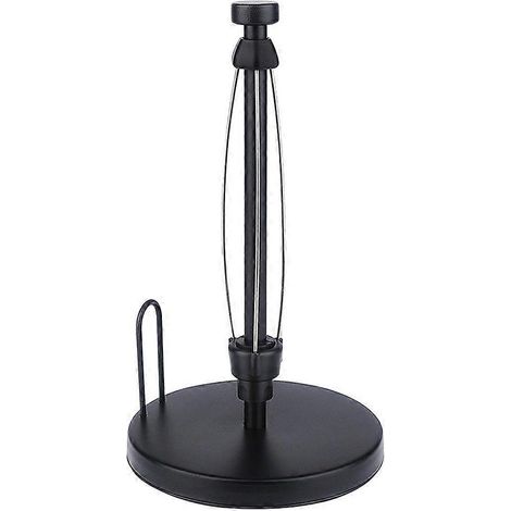 Porte essuie tout plan de travail papier serviette stand avec ratchet système pour cuisine bathroom noir (1/5)