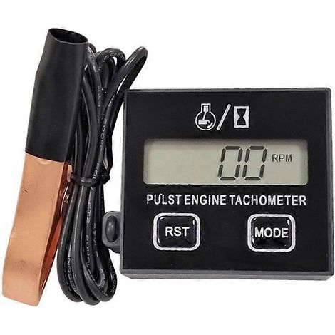 Tacómetro digital de motor de gasolina, tacómetro de contacto inductivo reiniciable para motor de motosierra y cortacésped (1/5)