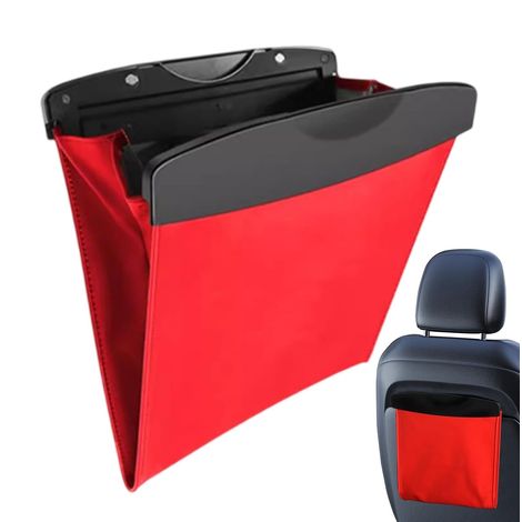 Papelera Para Coche, Impermeable, Para El Asiento Trasero, Organizador Multifuncional, Accesorio Interior Para Camiones, Barcos Y Taxis, Compacta, Para Vehículos Y Viajes, Color Rojo.