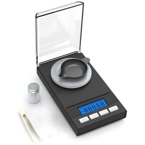 ÉChelle de Milligramme 50G/0.001G, éChelle PréCision Milligramme, MG, Poche, Laboratoire avec éCran LCD, Lettre (1/4)