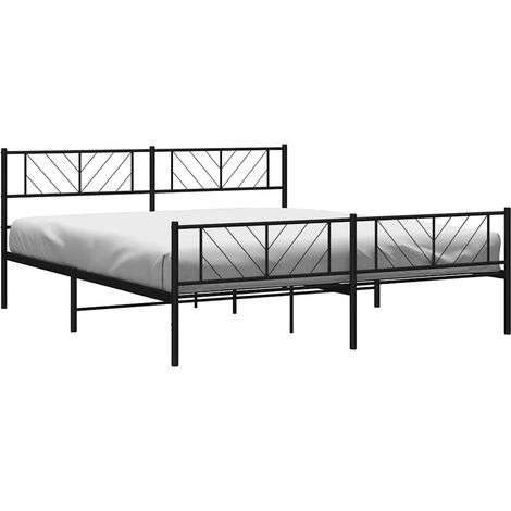 Giroletto con Testiera e Pediera Metallo Nero 183x213 cm vidaXL (1/5)