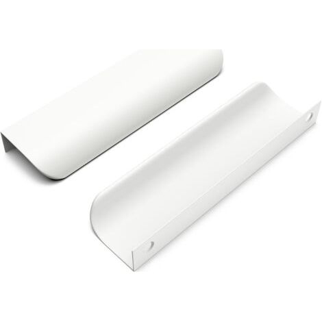 Lot de 10 Poignées de Meuble Cachées 128 mm - Pour Armoires, Meubles, Portes de Cuisine - Blanc (1/5)
