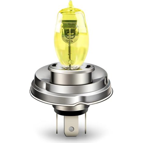 P45T R2 24V 100/90W Ampoule halogène pour moto, voiture classique et tracteur T16 Jaune Feu de route/croisement 3 broches à collerette préfocus 1 pièce