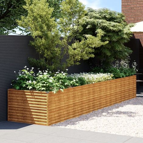 Jardinière Relief Acier Corten 479 X 100 X 69 cm. Aspect Rouille, Très tendance. Jardin, Patio, Balcon (1/5)