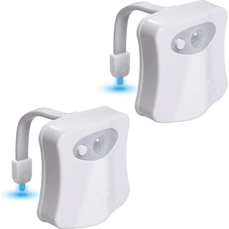 8 LED à couleurs WC pour abattant de WC du corps humain Induction détecteur de mouvement lumière (1/5)