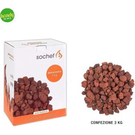 Kit Pietra Lavica da 3 Kg della Sochef per barbecue gpl Saporillo Golosone