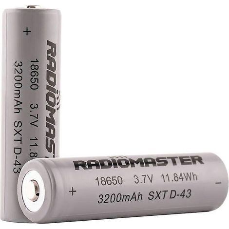 Batterie Radiomaster 3,7 V 18650 3200 mAh pour émetteurs-récepteurs radio RadioMaster GX12 Pocket TX16S Boxer TX12 MT12