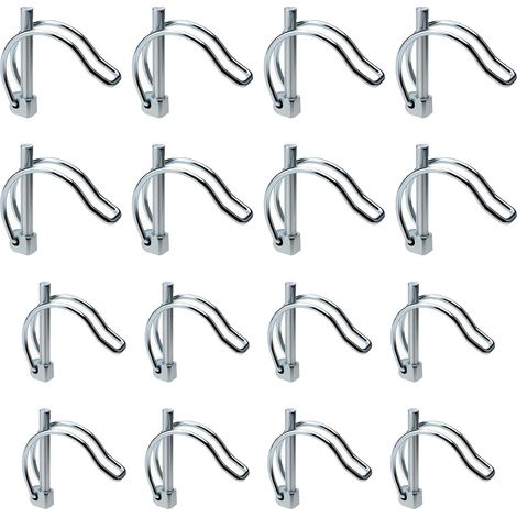 Goupille pliante forme D, 16 pièces goupille de verrouillage 4.5mm x 40mm et 6mmx45mm, goupille fendue goupille pliante acier carbone pour remorque, entretien de pelouse (1/5)