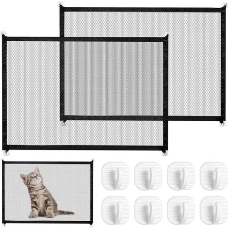 Lot De 2 Grilles De Barrière D'Escalier Pour Chien-Sans Perçage-Pour Appartement Et Chien-Protection Des Escaliers-Grille De[CA218] (1/5)