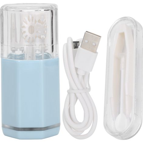 Nettoyeur automatique pour lentilles de contact, outil de lavage portable cyan, boîtier de nettoyage à ultrasons (1/5)