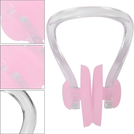 Pince Nez de Natation Anti-Eau en Silicone Souple pour Entraînement Aquatique (Rose)