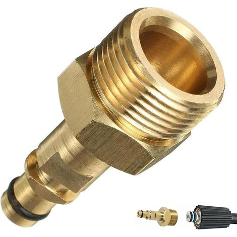 Hochdruckreiniger-Adapter, kompatibel mit Kärcher, gilt für Gartenschlauch für Hochdruckreiniger, Messing M22 Waschpistole, Schlauchumwandlungswerkzeug, Schlauchzubehör (1 Stück M22 Adapter) (1/5)