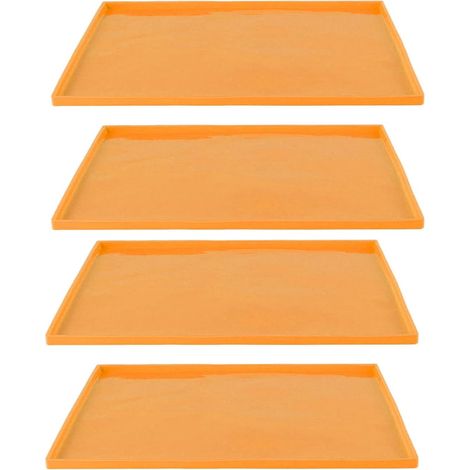 résistance aux hautes températures de qualité alimentaire,Lot de 4 tapis de déshydratation en silicone, empêche le collage des feuilles de déshydrateur de fruits, tapis de cuisson (orange), Tapis'Oran
