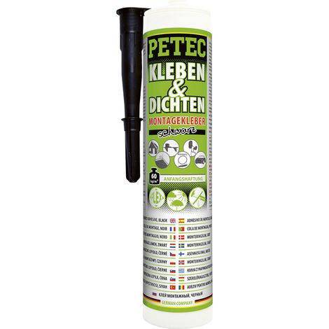 Petec Kleben & Dichten Montagekleber in Schwarz 290 ml