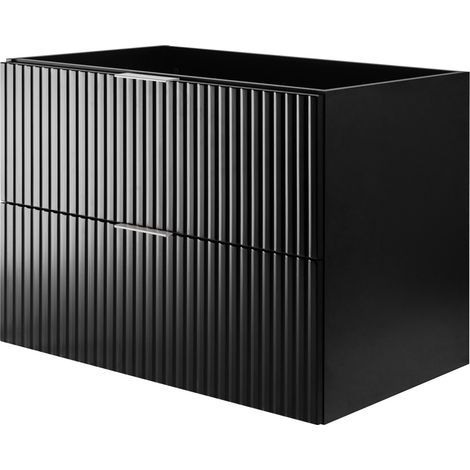 Mobile lavabo, Nero, 80 x 57 x 46 cm, maniglia argento, senza piano (1/5)