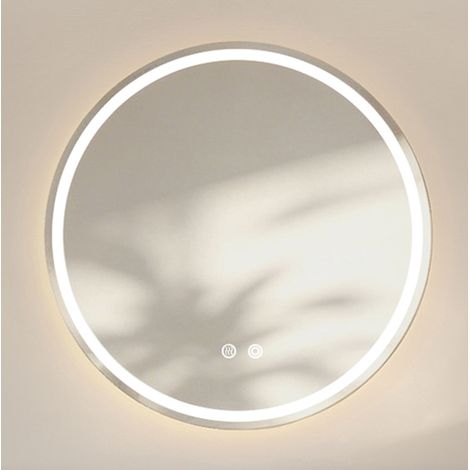Espejo de baño redondo de 80 cm con LED, antivaho, regulable, 3 temperaturas DESVIAE (1/5)