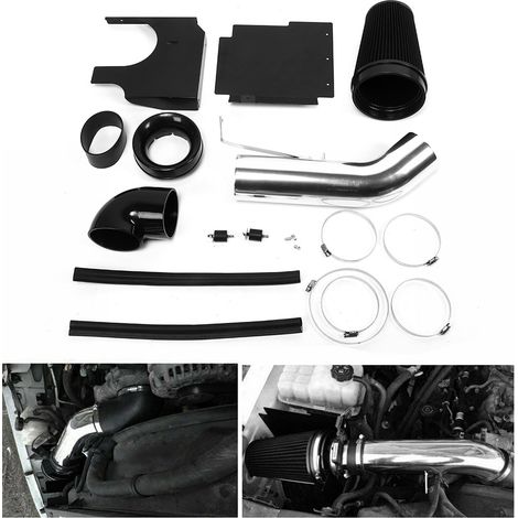 Kit d'admission d'air froid 4 pouces avec écran thermique, compatible avec Cadillac Escalade 5.3L et 6.0L. (1/5)
