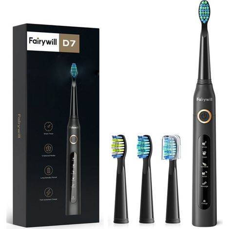 Brosse à dents électrique sonique Fairywill, 5 modes de nettoyage, chargement USB. (1/5)