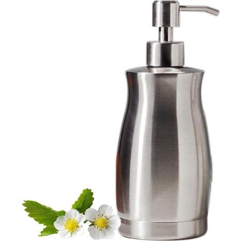 Distributeur de savon en acier inoxydable brossé - Résistant à la rouille et étanche - Avec entonnoir - 400 ml - Pour plan de travail de cuisine et de salle de bain (1/5)