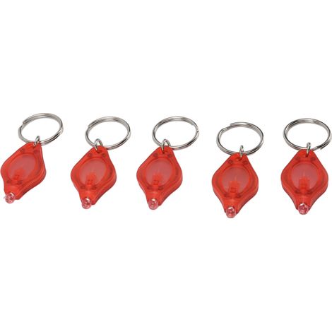 Lot de 5 mini lampes torches LED porte-clés portables pour détecter les bijoux (lumière rouge). (1/5)