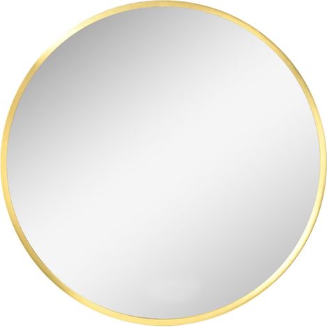 Badspiegel Mit Led Runder Wandspiegel Ø50 Cm, Memoryfunktion, Ip44, Für Wohnzimmer & Schlafzimmer, Gold, Aluminium