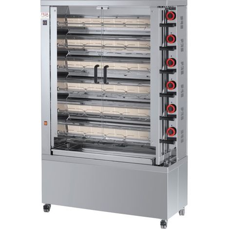 Rôtissoire gaz 36 poulets - 6 broches - 40 000 Kcal/h - 630 EKO - FECA (1/3)