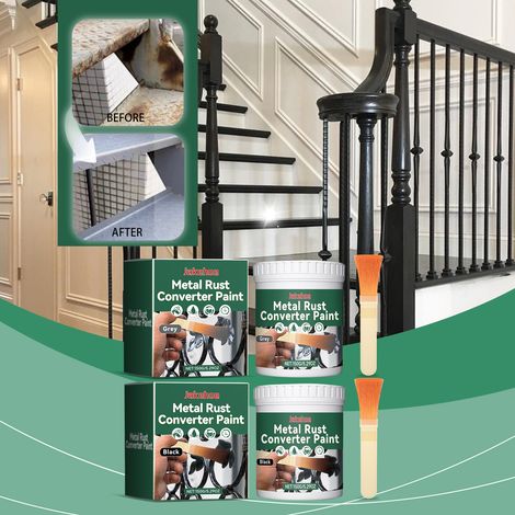 Peinture de conversion antirouille pour métaux, primaire de rénovation pour portails et balustrades en fer - Gris 150 g + pinceau -- AKRACING (1/5)