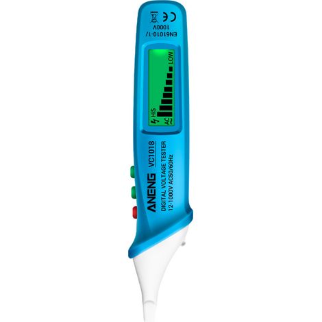ANENG VC1018 Tester di tensione digitale senza contatto, rilevatore AC/DC 12–1000 V con allarme acustico e visivo (LCD) (1/5)