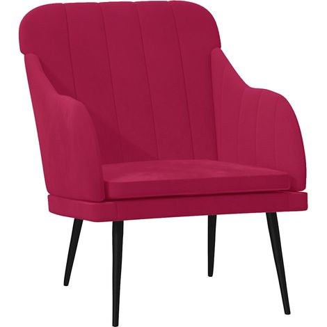 vidaXL Sillón de terciopelo rojo tinto 63x76x80 cm (1/5)