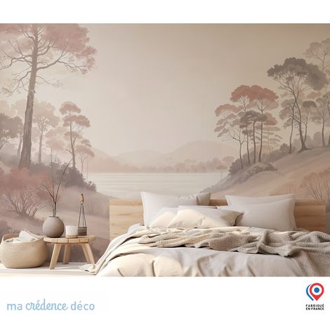 Papier peint : Plage Sud ouest, Aquarelle 7 - Intissé - L.200 x H.280 cm - Marron clair (1/3)