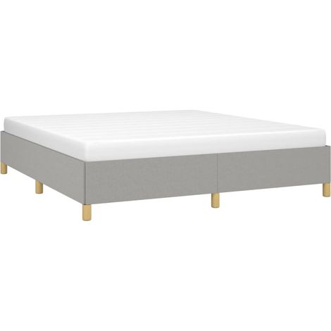 Bed Frame without Mattress Light Grey 180x200cm Super King Fabric vidaXL