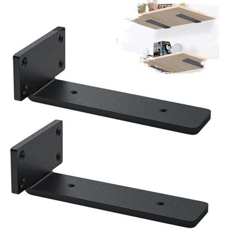 royaluxe-Lot de 2 Equerre Etagere Murale, équerre Industrielle,Equerre Charge Lourde,5 mm D'épaisseur, Support étagère Murale (15 cm)