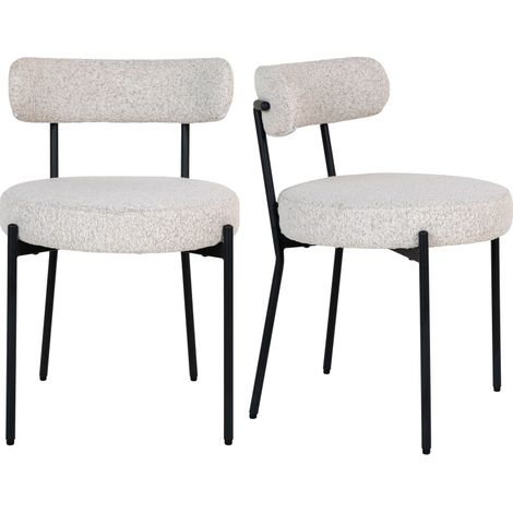 ERIN-Chaise en tissu bouclé écru (x2) (1/5)