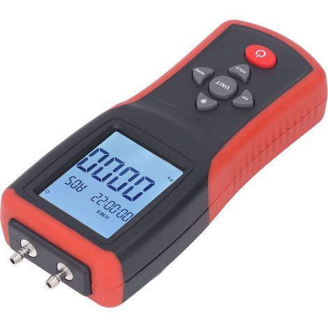 Digitales Manometer mit 12 wählbaren Einheiten, Multifunktions-Differenzdruckmanometer mit hintergrundbeleuchtetem LCD-Display (1/5)