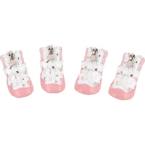 Paar atmungsaktive Mesh-Hundeschuhe für den Außenbereich (Rosa, Größe 3)