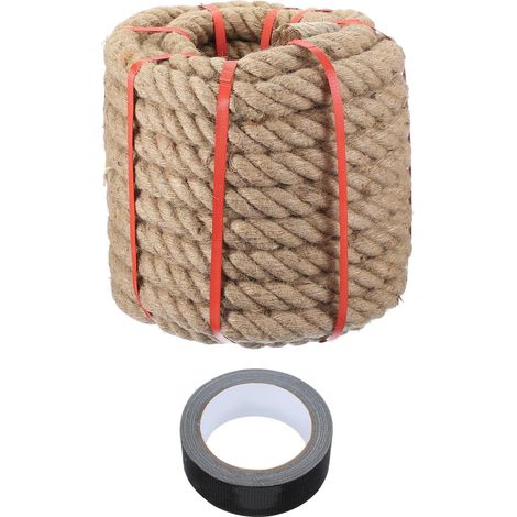 Battle Rope 20ft x 0.7 inch Jute Heavy Fitness Training Gym Rope Exercise Workout Ropes pour Strength Training Home Workouts Sport (1/5)
