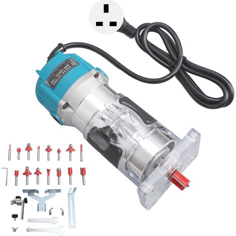 Rifilatrice elettrica per legno compatta, rifilatrice per legno con cavo, fresatrice per lavorazione del legno, spina UK 220V