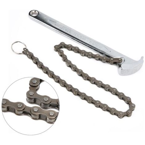 RHG Clé à Chaîne de 9 Pouces, Pince à Tuyau Réglable, Chaîne à Cliquet Réversible, Raccords D'outil de Filtre à Huile, Diamètre de Montage Maximal D'environ 156mm (1/5)
