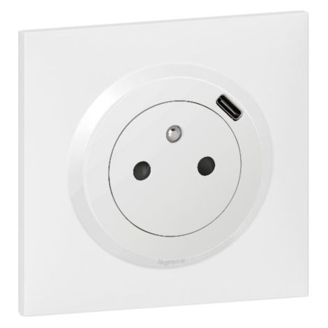 LEGRAND - CL01600341 - Legrand - Prise de courant Surface dooxie avec chargeur Type-C complète avec plaque blanche